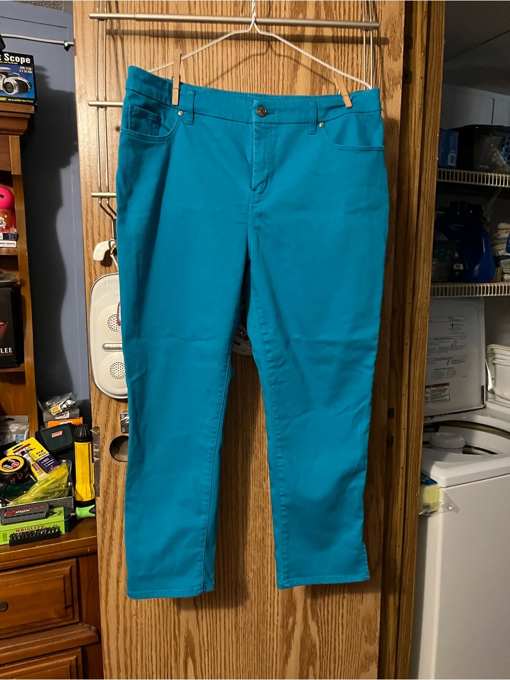 Chico's Turquoise Cropped Straight-Leg Pants
